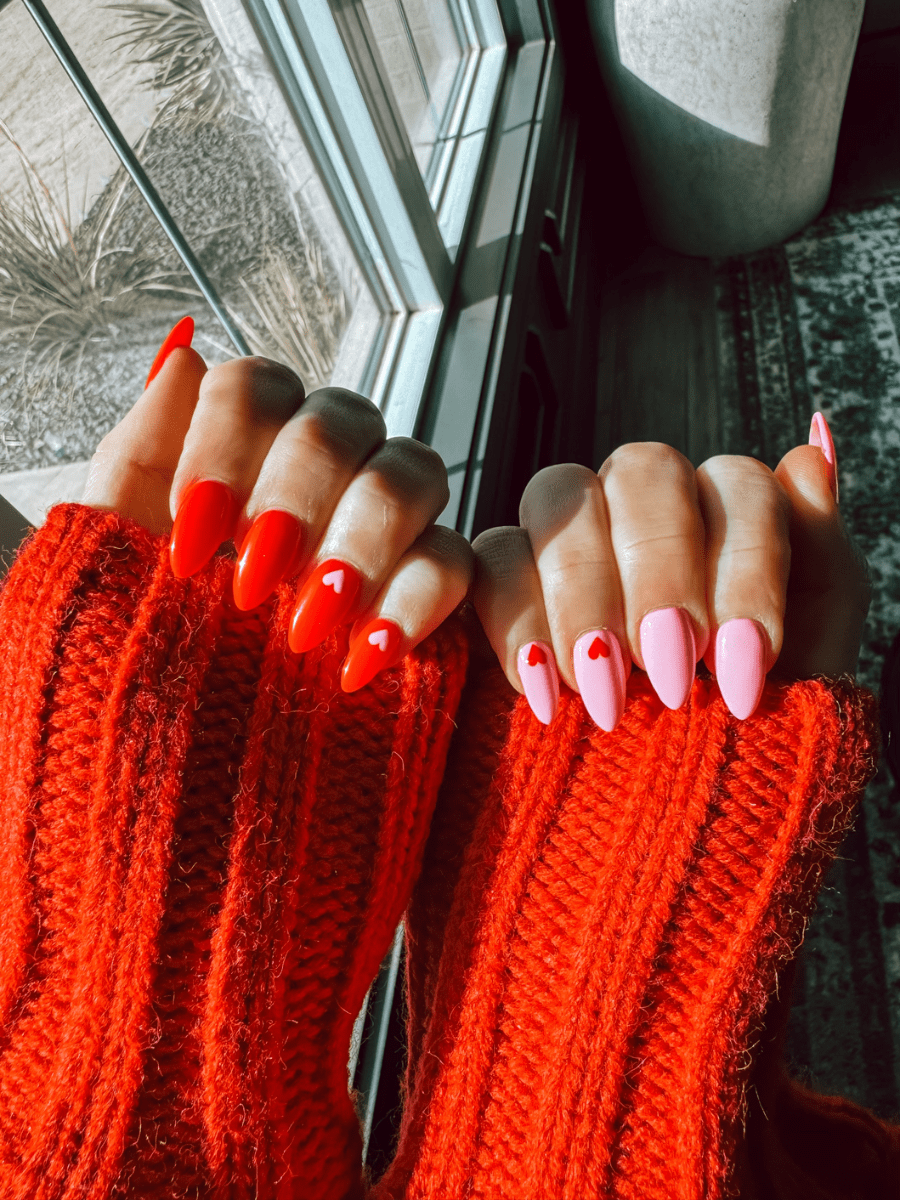 pink and red nails
